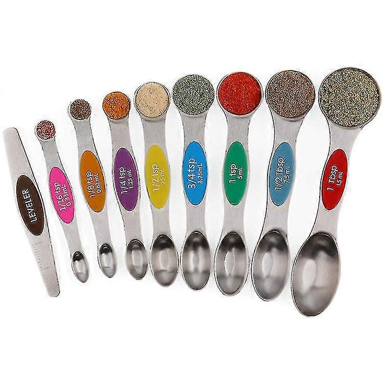 Magnetic Measuring Spoons Set Stainless Steel With Leveler
