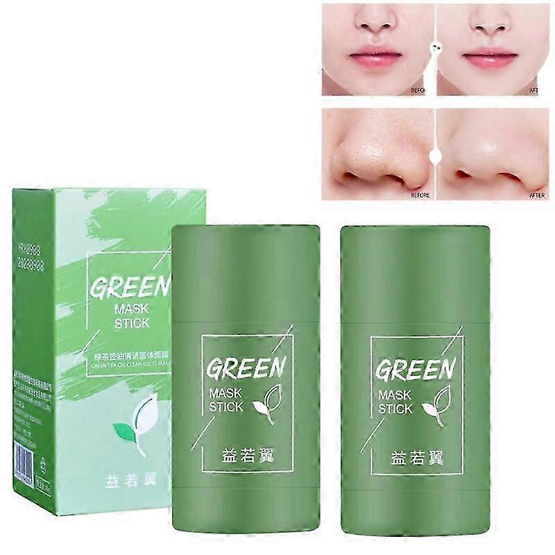 2ピースフェイスクリーンマスク緑茶クレンジングスティックマスクにきびシュリンクにきびシュリンクディープクレンジングマスクフィルムディープクリーン毛穴