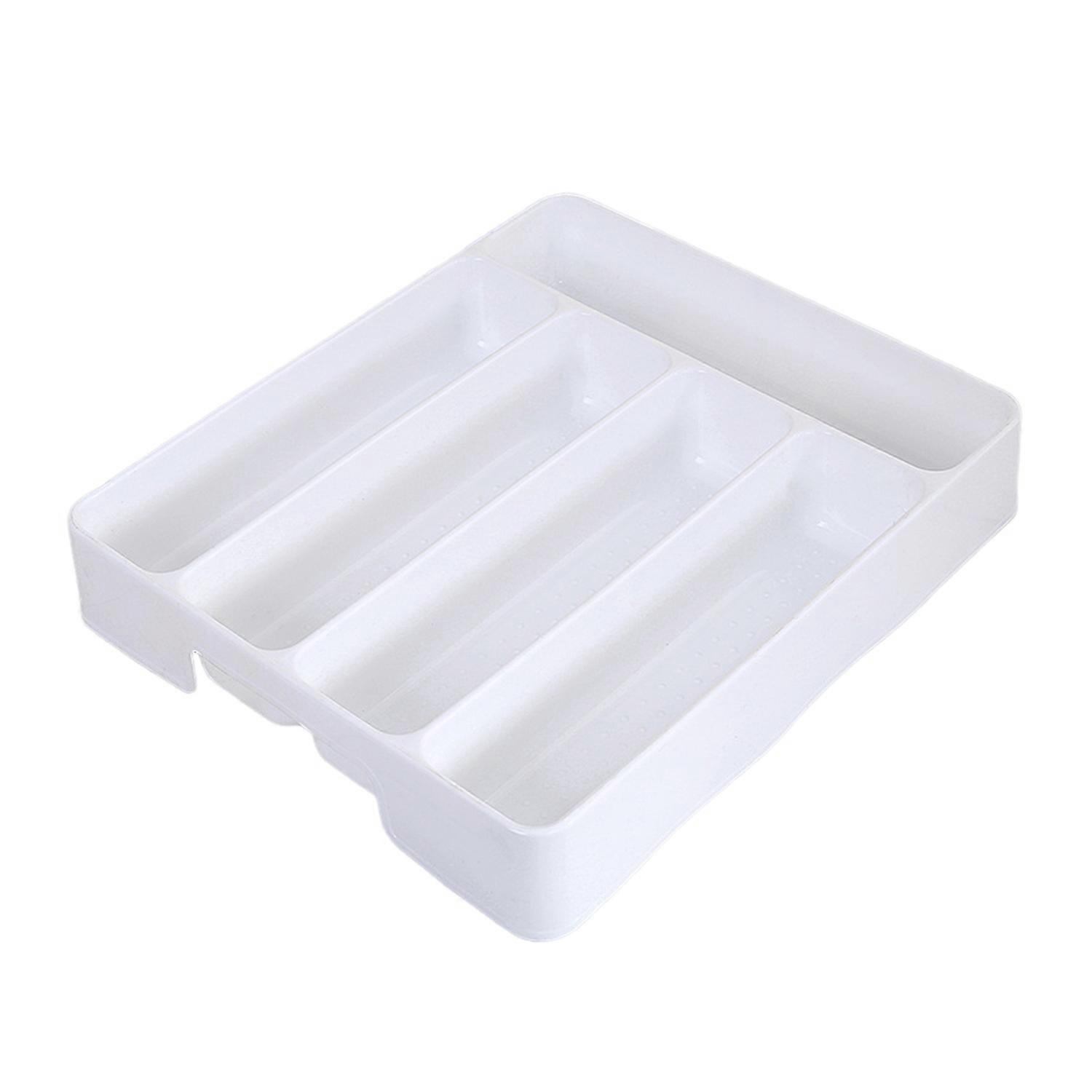 Storage Box 5-Compartment Utensil Organizer Convenient Durable Tableware Storage Tray for Kitchen