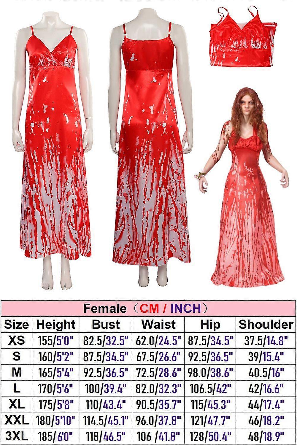Horror Movie Carrie Fantasia White Cosplay Sexy Blood Printed Dress horror-movie-carrie-fantasia-white-cosplay-sexy-blood-printed-dress