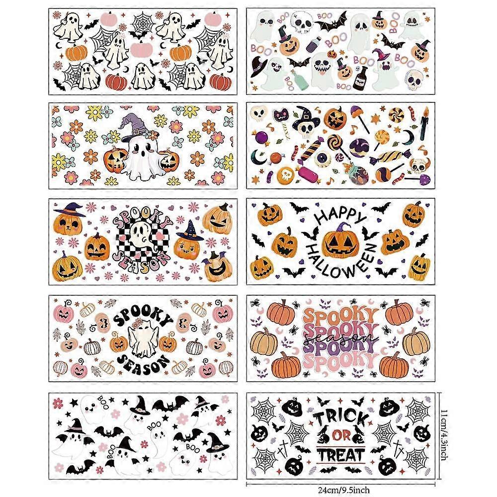 PVC DIY Heat Transfer Paper for UV Sublimation Cup Mixed Shapes 110x240mm 10 style 1pc/style 10pcs/set