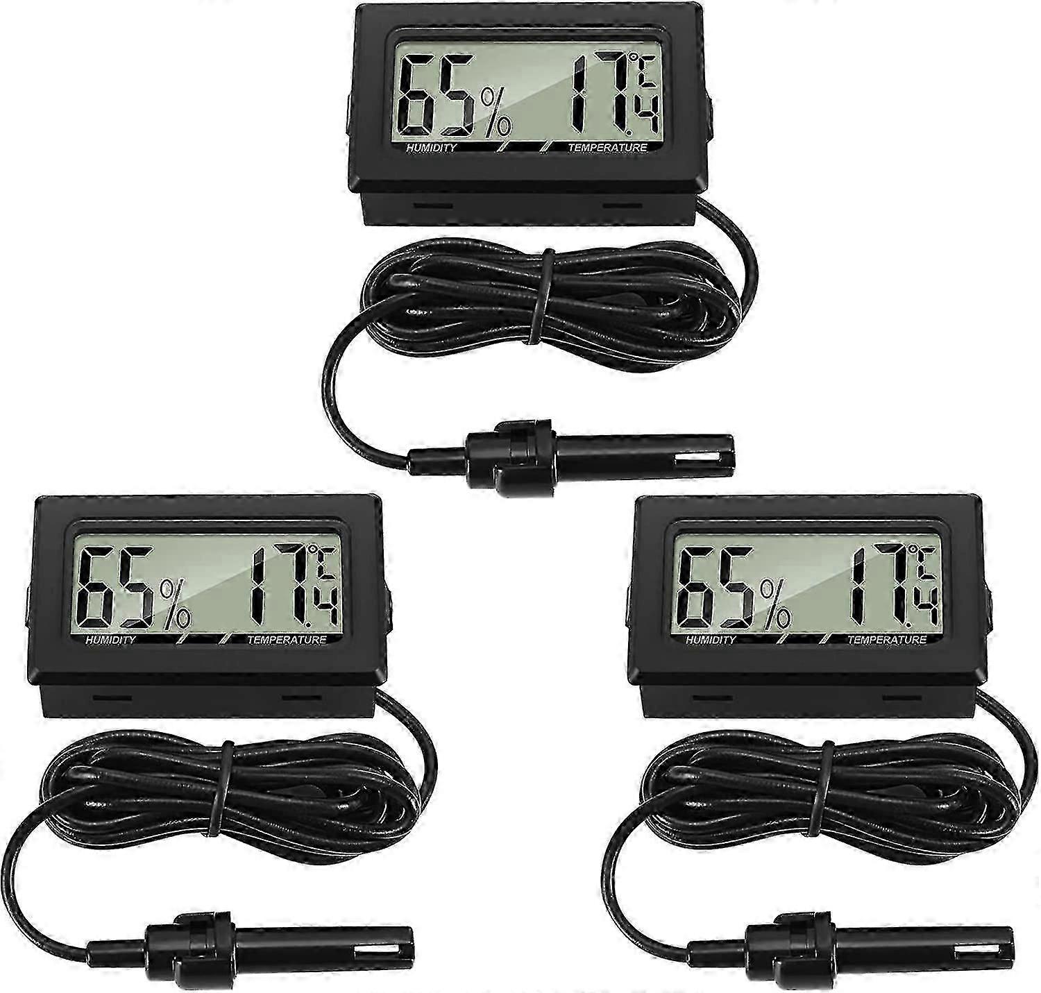 Digital Thermometer Hygrometer With Probe Thermometers Temperature Humidity Gauge Meter