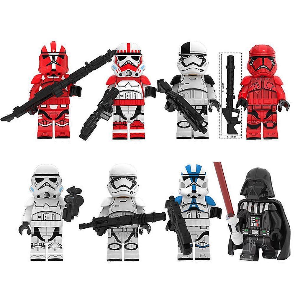 8Pcs/Set Clone Troopers Commander Minifigures Star Wars Building Blocks Toys