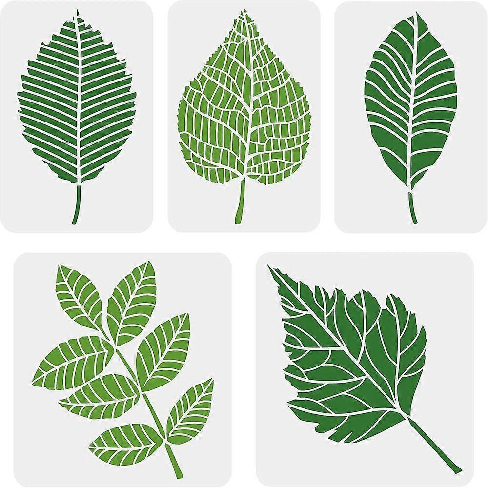 1Set 5 pcs Tropical Leaves Stencil for Painting 2 Size Reusable Leaves Pattern Painting Stencil DIY Craft Leaf Decoration Template Plants Stencil for