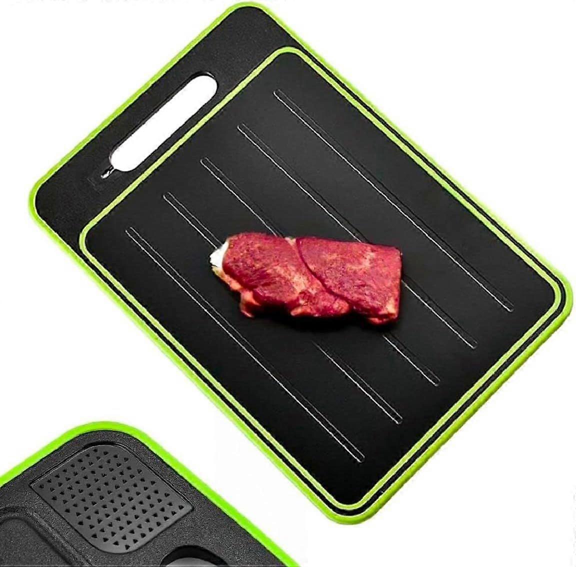 Fast Defrosting Trays + Cutting Board (4 in 1) - Defrost, Cut, Spice Grater and Knife Sharpener, Non-Stick and Non-Slip, 36.5 x 25 x 1 cm (Dishwasher 