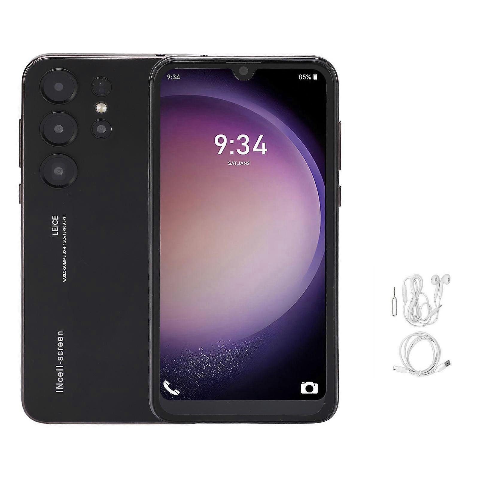 Smartphone 6.26 Inch HD Drop Screen 4GB RAM 32GB ROM 8MP and 21MP Camera MTK6580 Face Recognition Mobile Phone for Android 11 Black