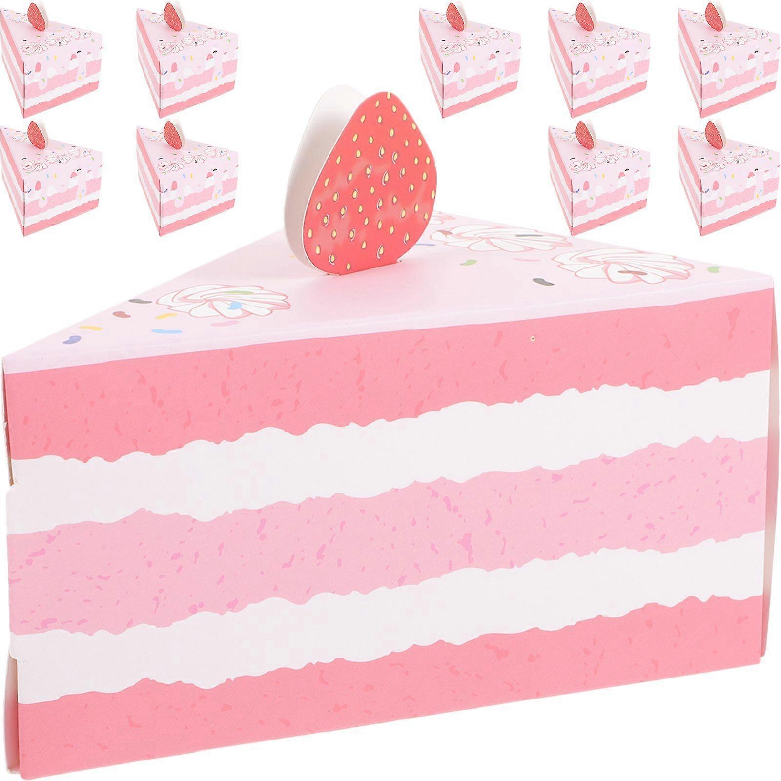 10pcs Pastry Cookie Biscuits Boxes Triangular Cake Shape Candy Packing Boxes