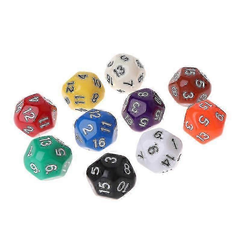10pcs 16 Sided Dice D16 Polyhedral Dices For Table Games Zekai