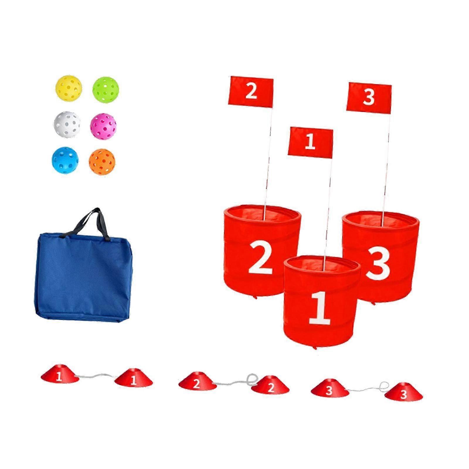 סט משחק גולף אימון צ'יפינג חיצוני פארק נייד חוף דליים מתקפלים 3 דליים