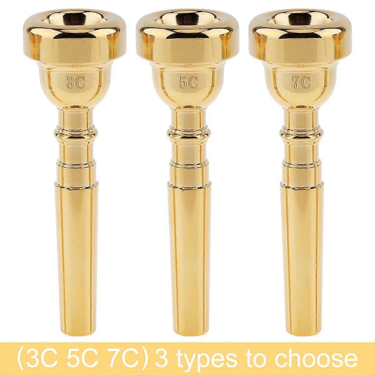 3C 5C 7C Plated Copper Alloy Professional Trumpet Mouthpiece with Rich Tone Gold / Silver