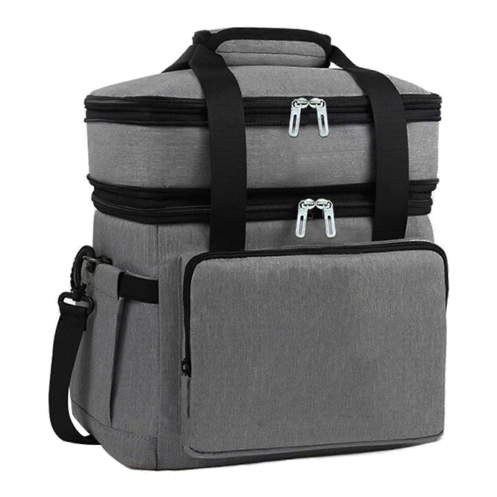 Insulated Cooler Bag Expandable Large Capacity 18L with Compartments 2 Layer