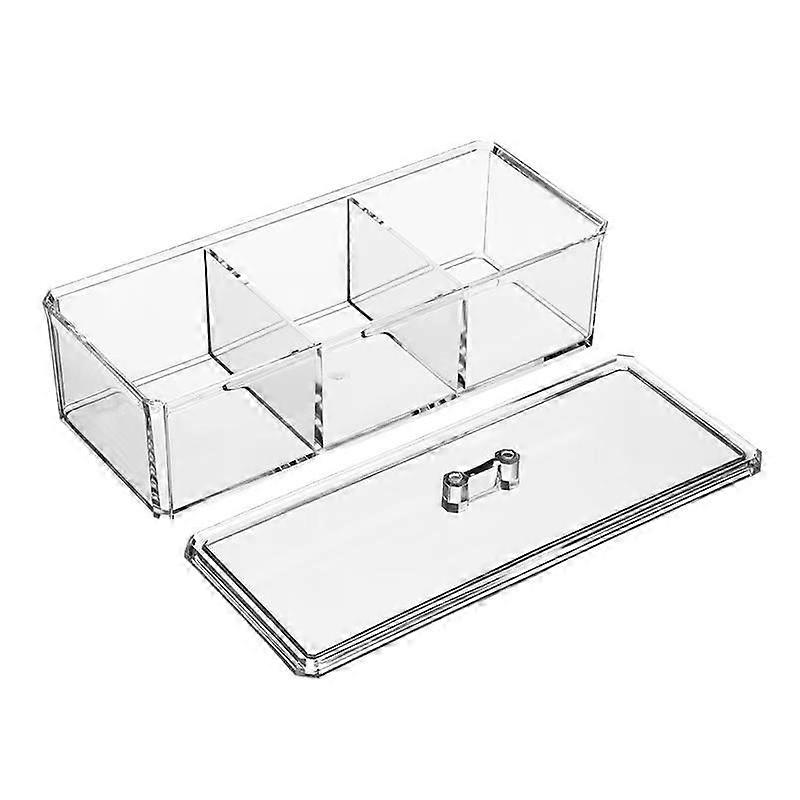 3-Grid Acrylic Jewelry Organizer with Anti-Tarnish Trays, Lockable Compartments, Clear Design for Easy Access