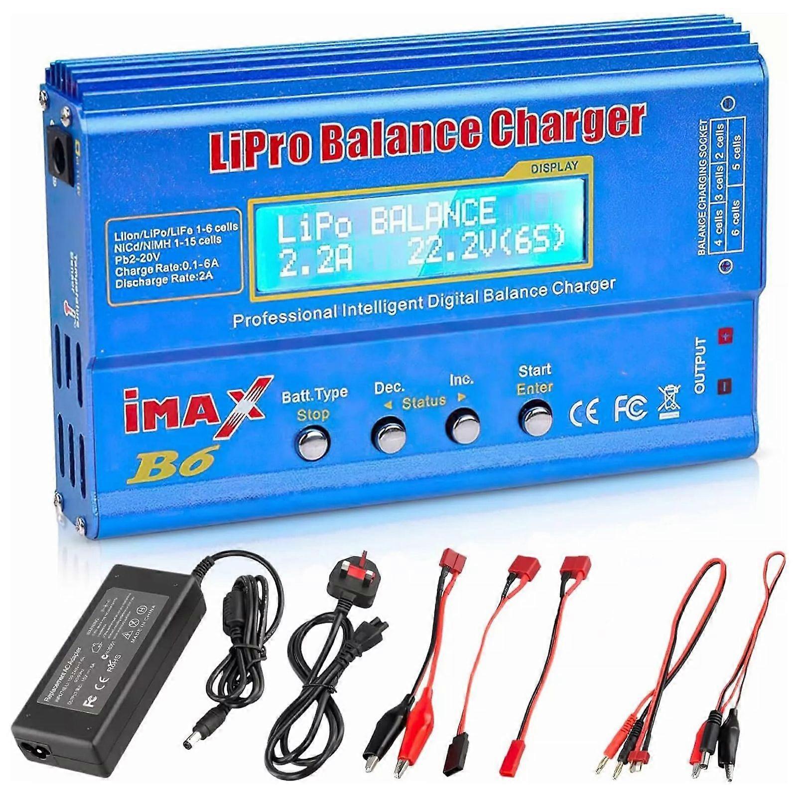 Lipo Batterilader, 80W 6A Balanselader, RC Hobby Batteribalanselader