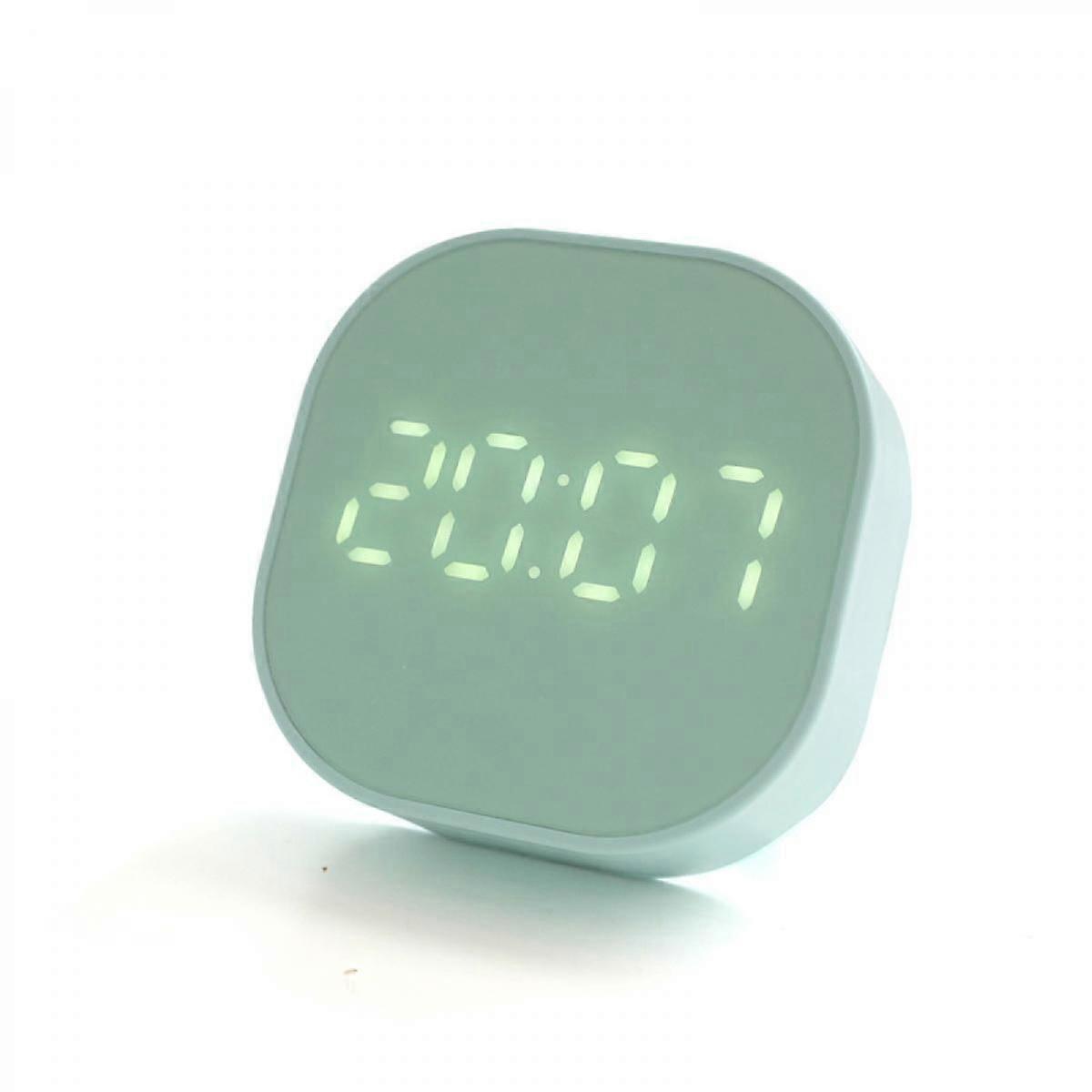 Shower wall clock temperature display with suction cup kitchen and bathroom touch screen timer Green