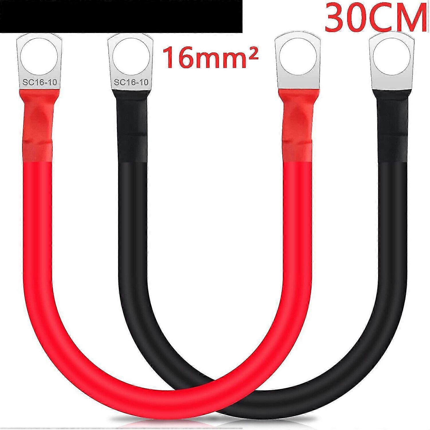 2 pieces battery cable 30cm battery cable 12V copper cable copper power cable