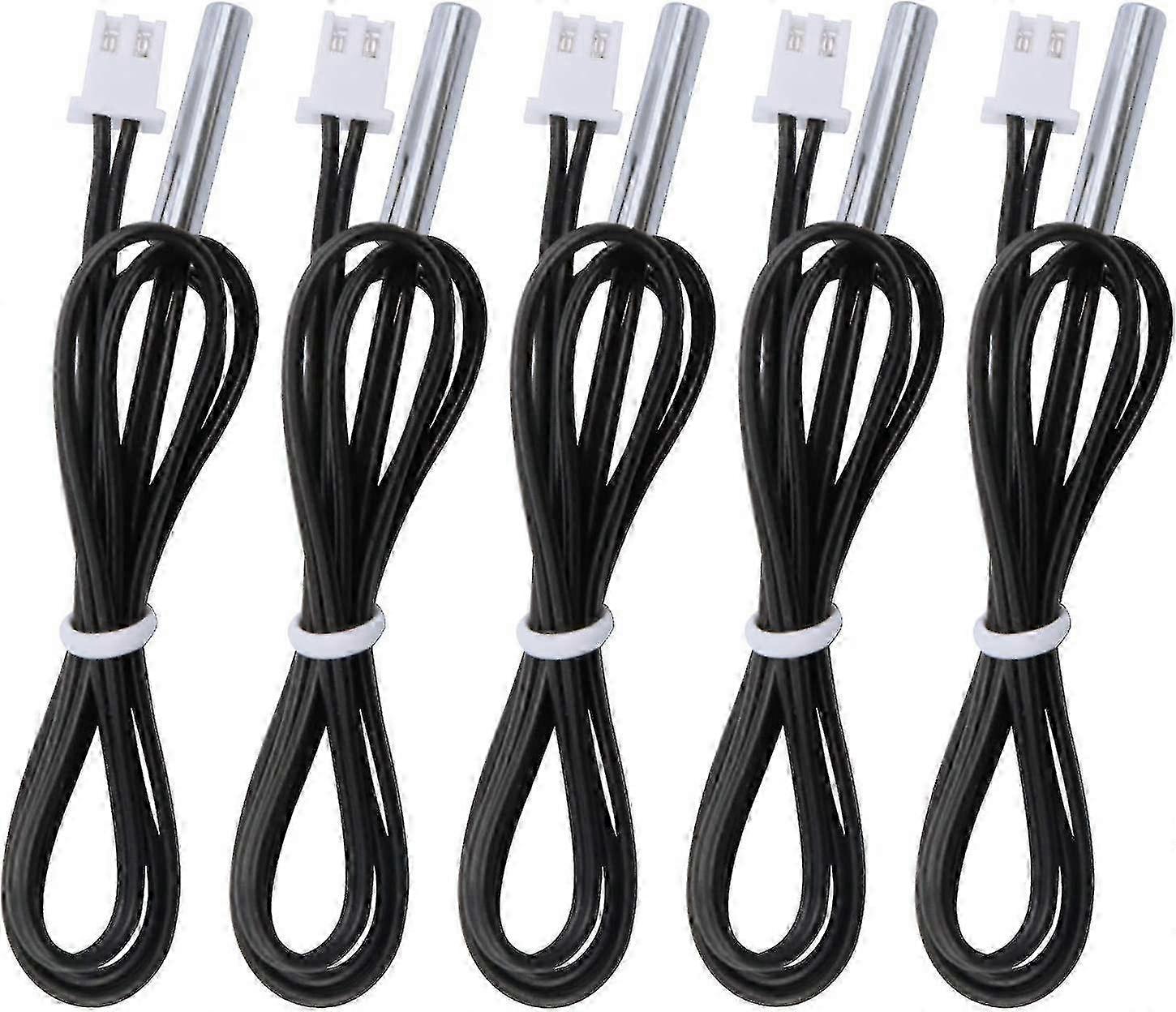 5pcs 10k B3950 Temperaturfühler, Sensor-25 bis 125 Grad Celsius, 0,5 Meter 1,64 Fuß Edelstahl Ntc f74