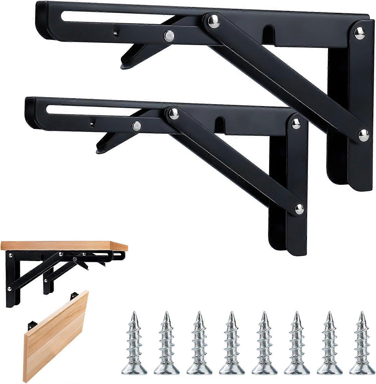 DIY Wall Mounted Folding Shelf Brackets, Space-saving High Quality Metal For Wide Application, Easy Installation And Sturdy Triangle Structure