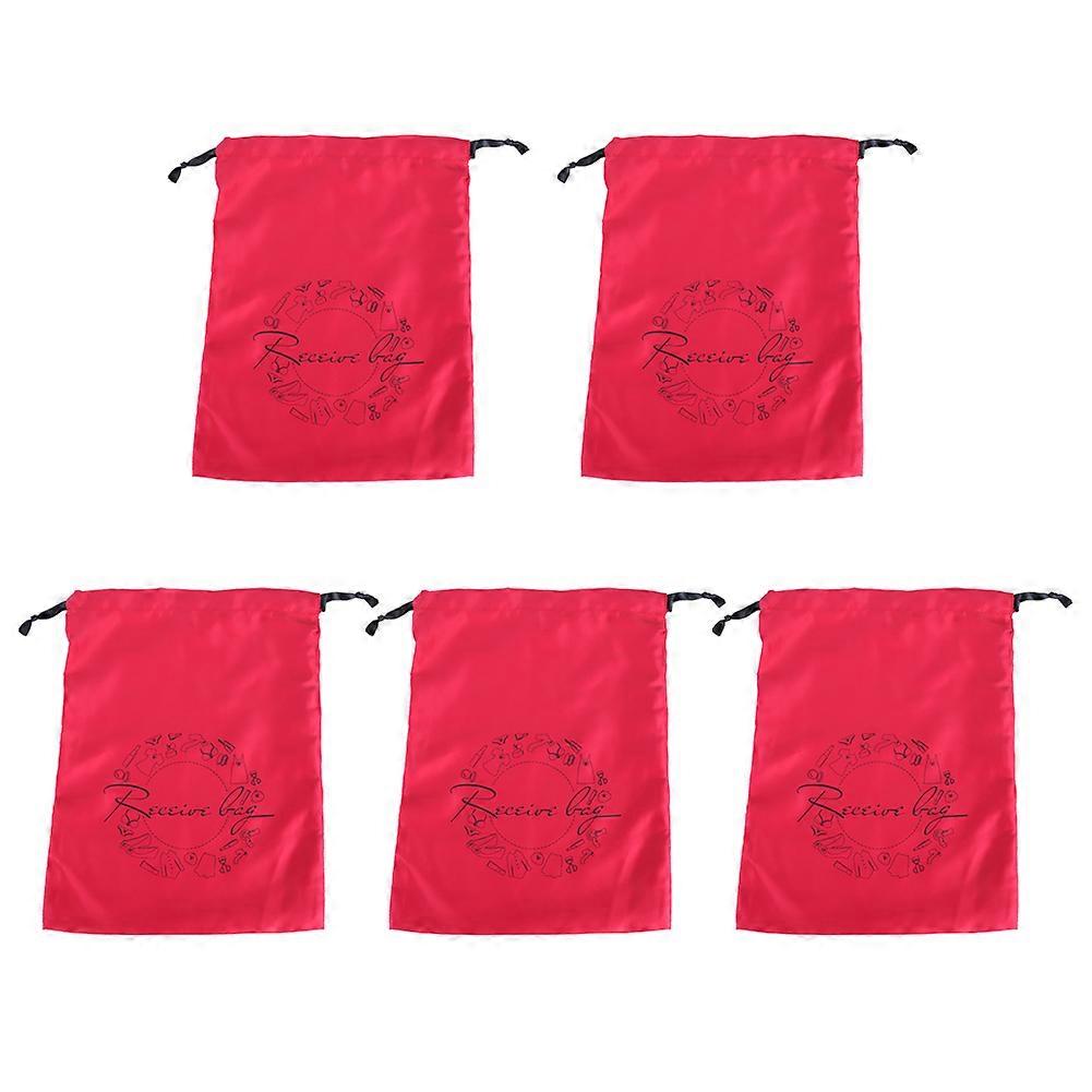 5Pcs Multifunction Polyester Drawstring Bag Set for Jewelry, Underwear, Cosmetics, and Perfume Storage, Durable and Lightweight