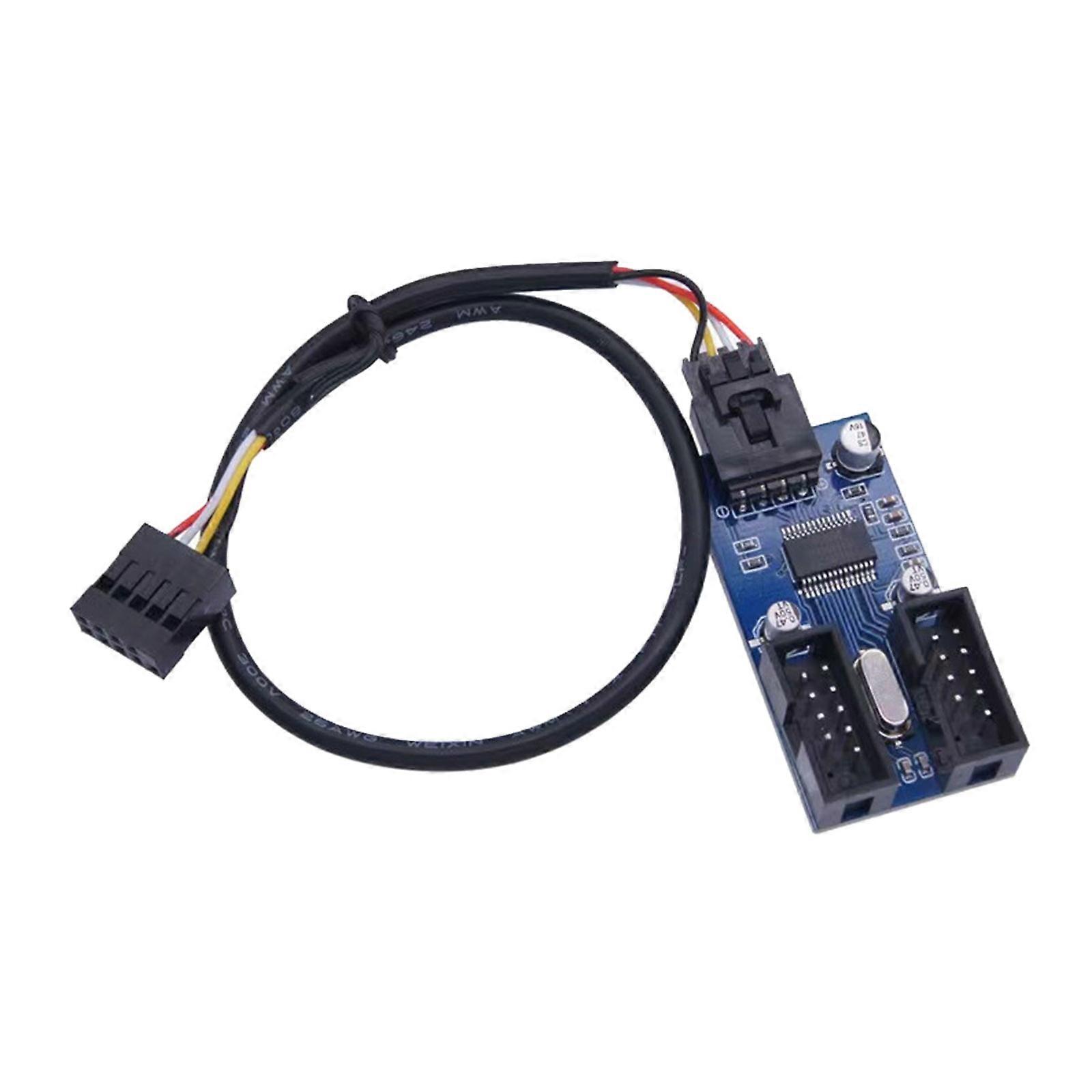 Motherboards USB Hubs Expansion 9Pin USB Splitter Connecting More with 9Pin Header Splitter for Internal Wiring