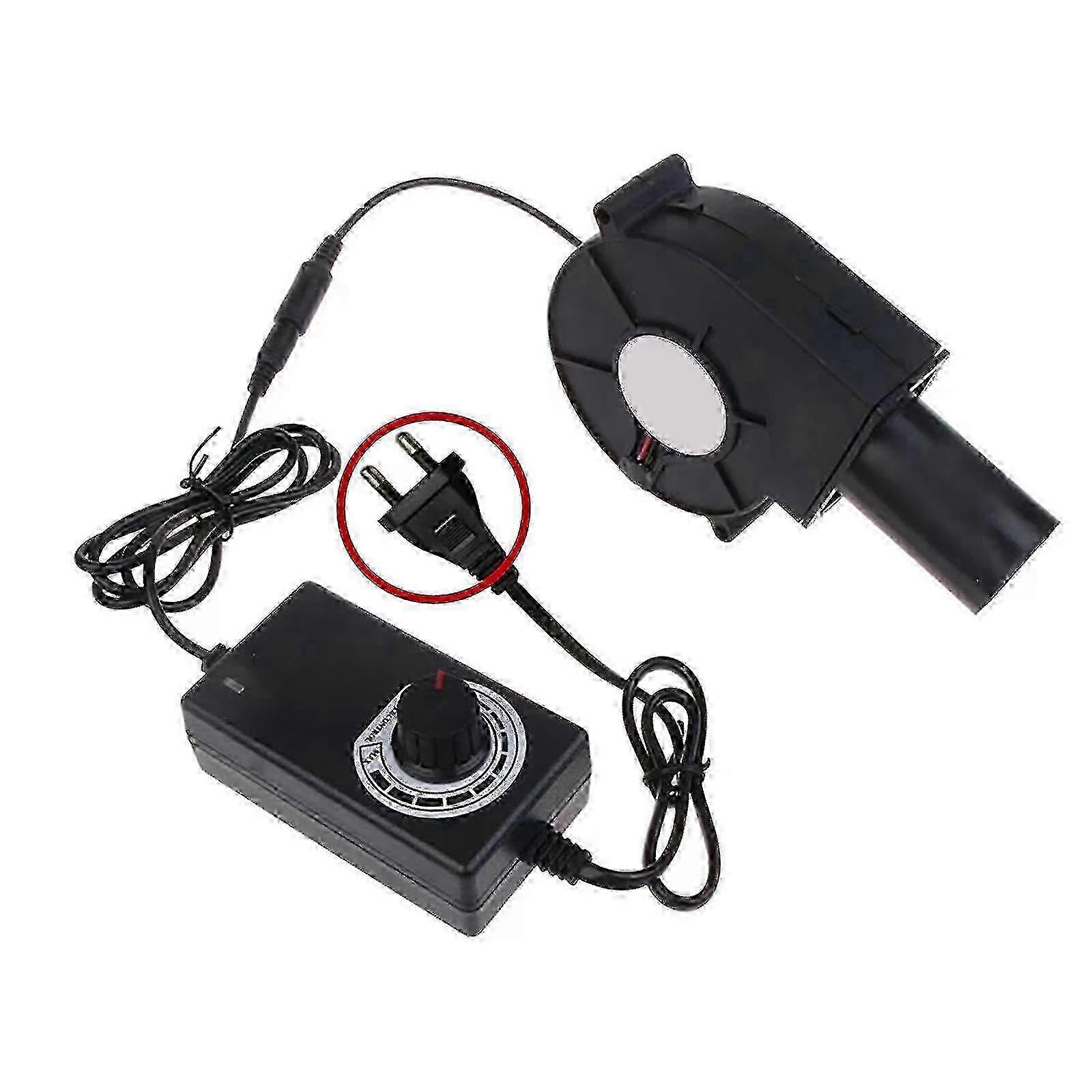 AC Powered 97x33mm Air Blower Fan with Speed Controller, Strong Wind Smoke Exhauster for Stove Cabinet & DIY Projects