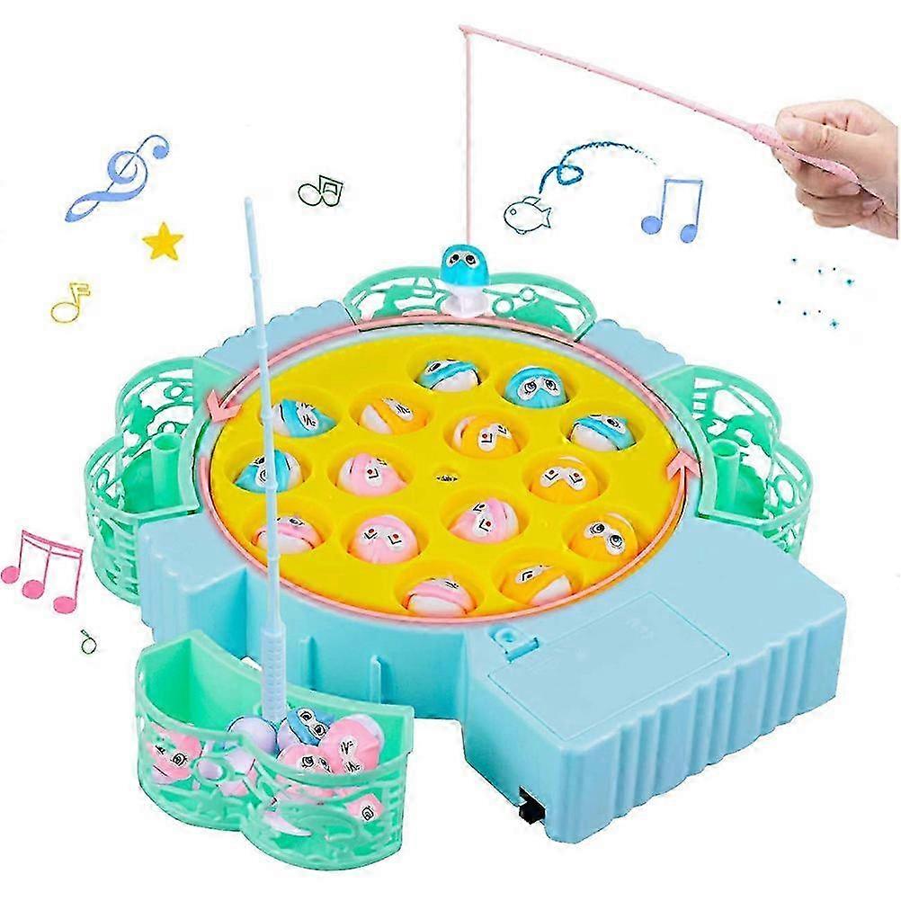 Kids Automatic Fishing Game Toys Rotating Boards with Music Early Learning Toys