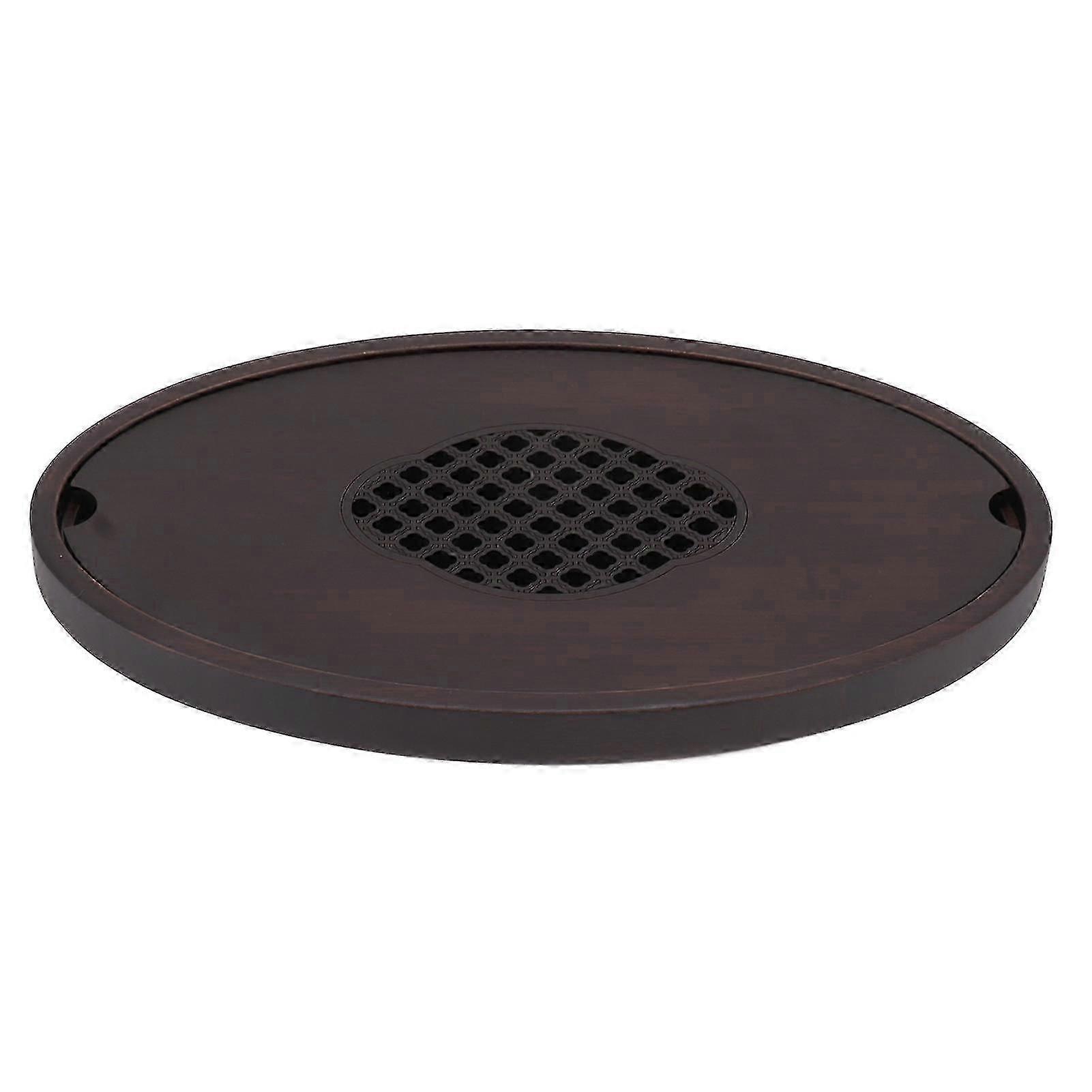 Bamboo Tea Table Tray Walnut Color Simple Elegant Chinese Style Water Storage Tea Tray with Handle