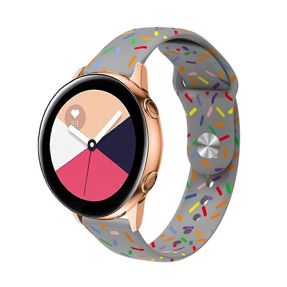 Reverse Buckle Oval Dot Pattern Silicone Strap 20mm