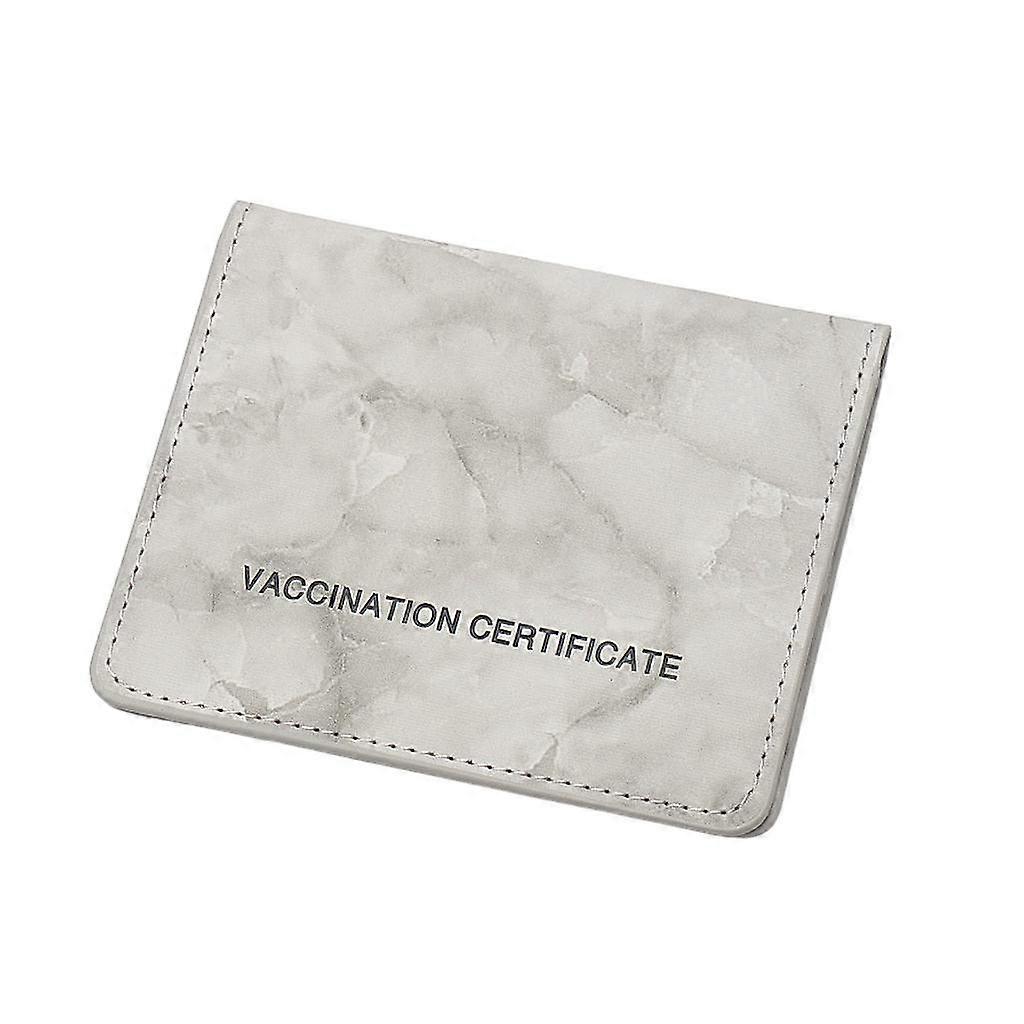 Vaccination Card Protector Slim Leather Wallet for Documents Pink