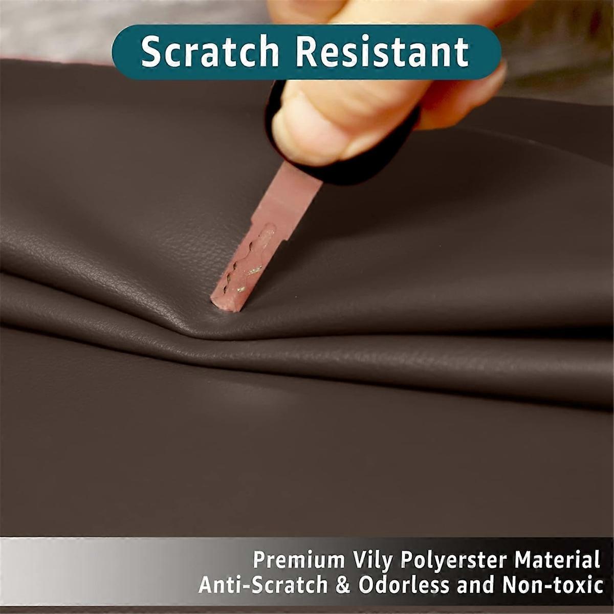 Non-Slip Faux Leather Headrest Protector coffee color