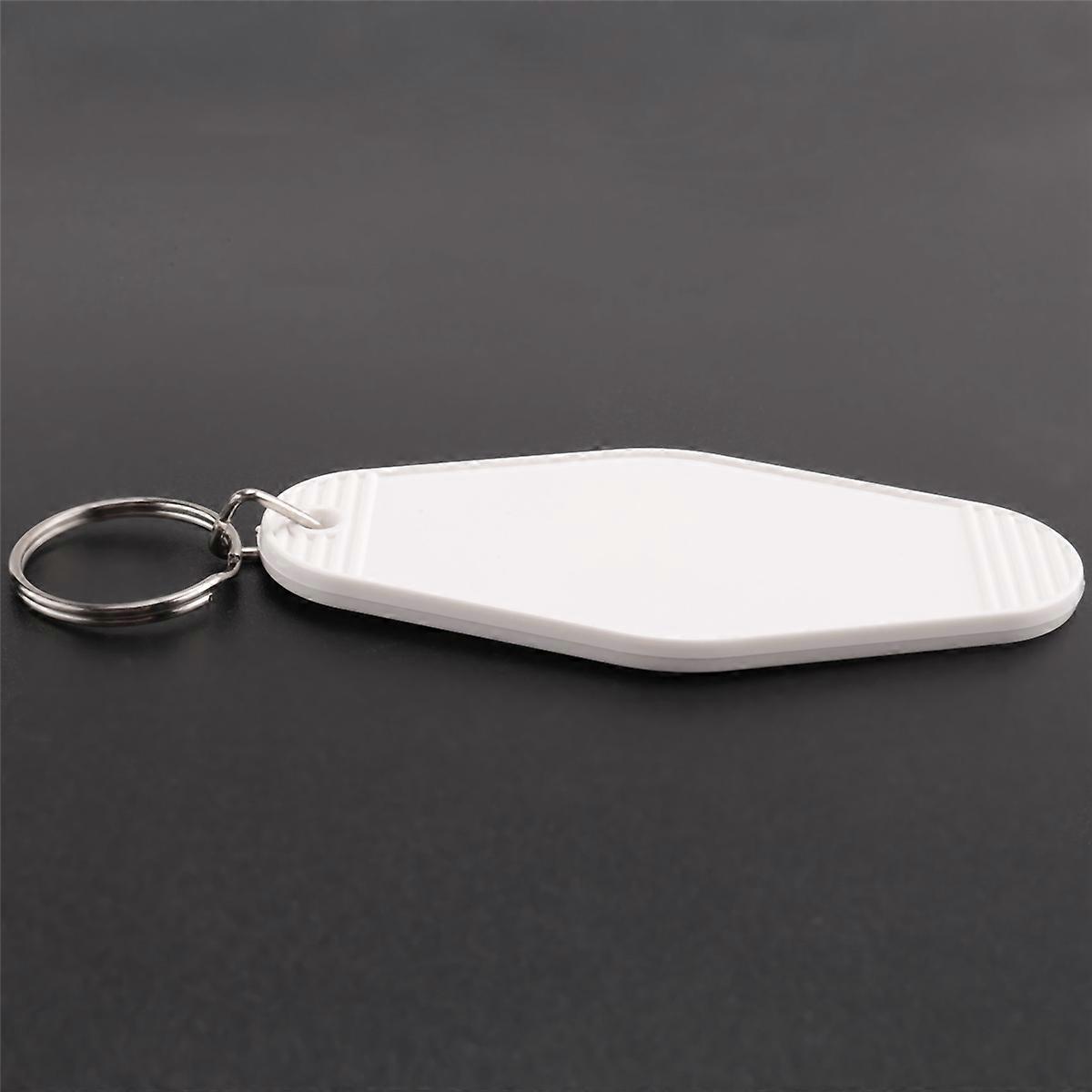 24 Pcs Motel Keychain DIY Blank Hotel Keychains Sublimation (White)