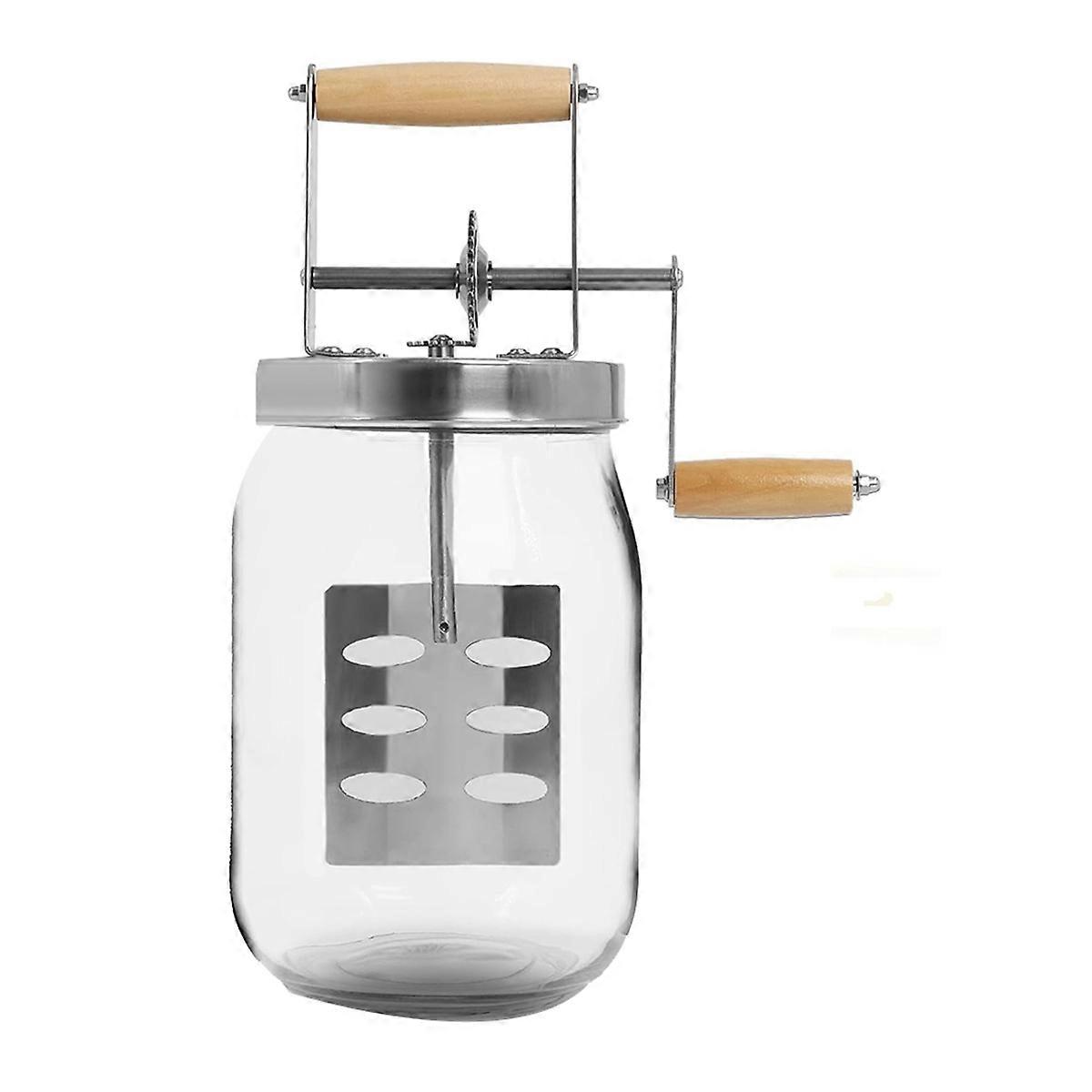1.5L Glass Butter Churner, Hand Crank Mason Jar, Butter Churns Makes