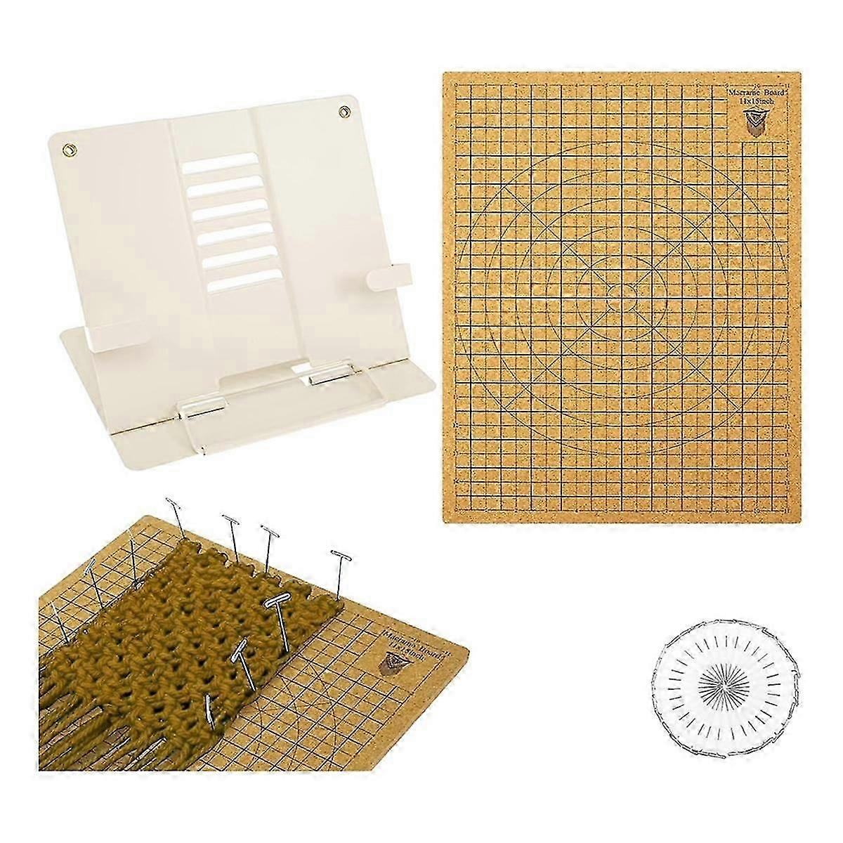 2026 NEW Macrame Board and Metal Adjustable Holder, 12x16in Double Side Macrame Project Board with Pins,for