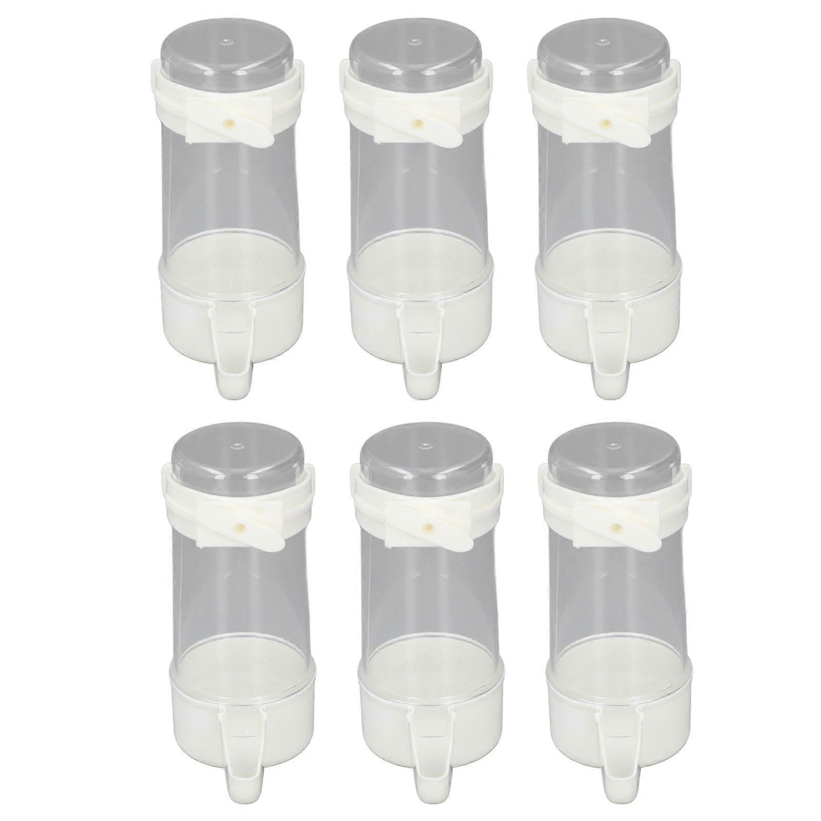 6pcs 200ml Automatic Spill Proof Bird Cage Water Feeders