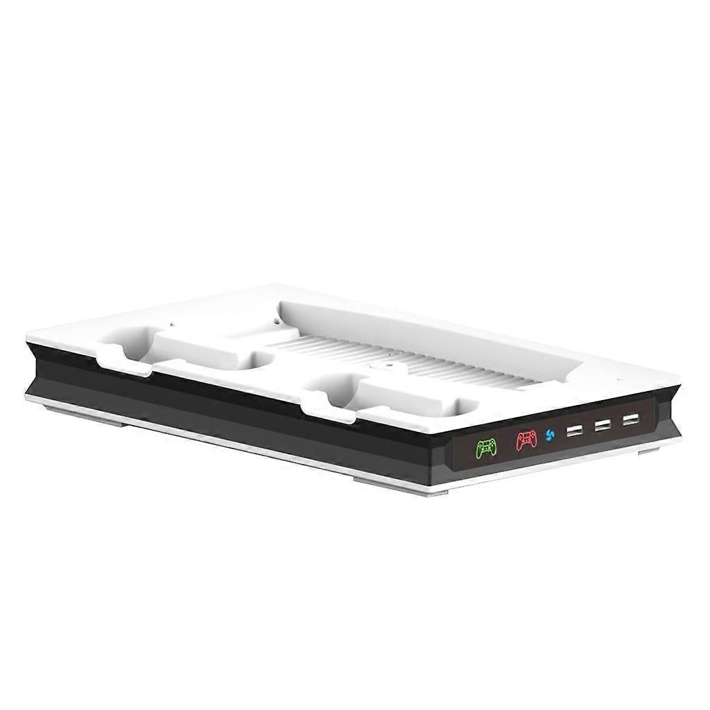 Vertical Stand with Cooling Fan for Digital/Optical Drive Edition Charging Station Dock with Dual Controller Charger  white