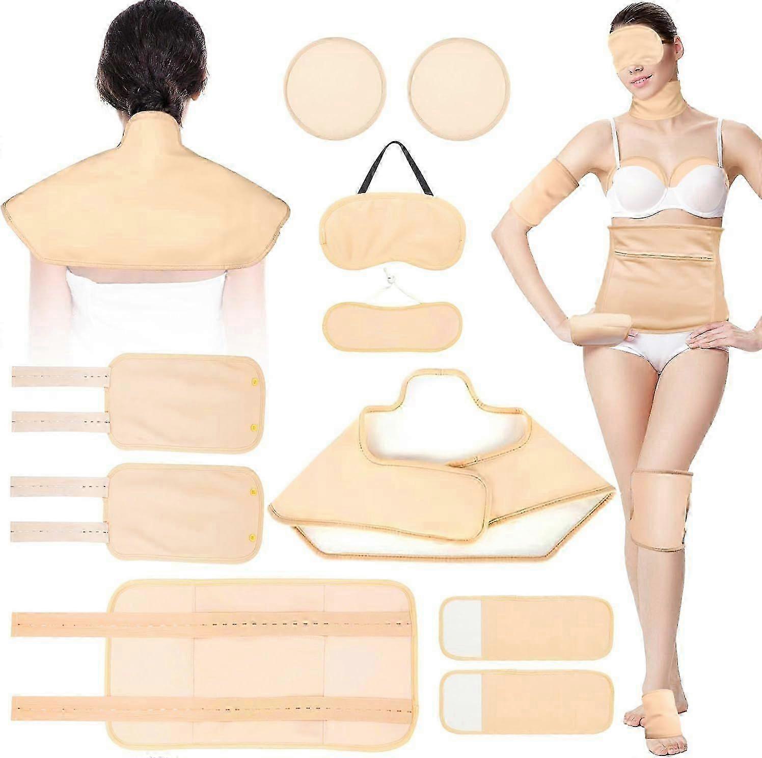 10 buc pachet de ulei de ricin Wrap bumbac organic, kit de pachete de ulei de ricin pentru întregul corp,