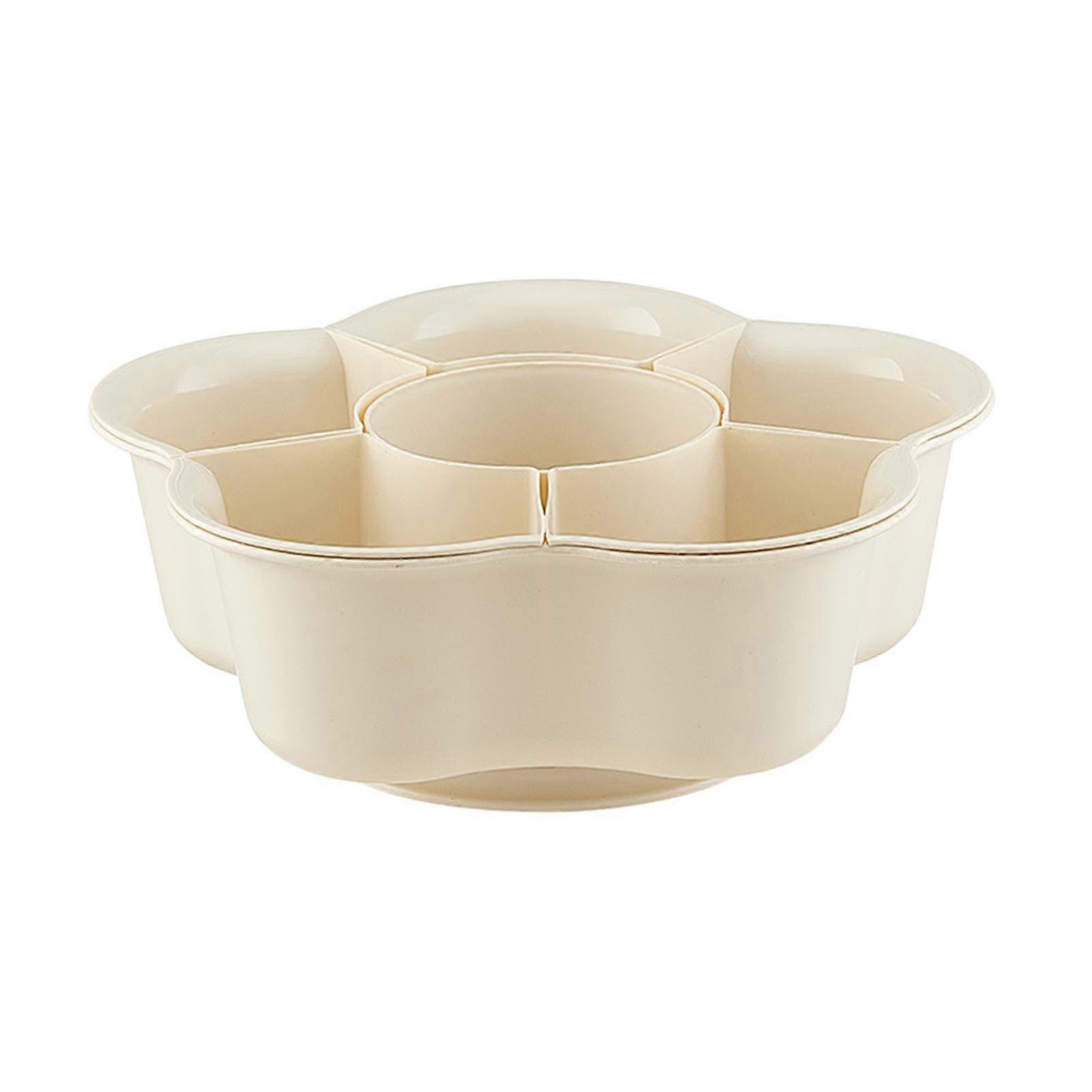 Chilled Veggie Tray Rotatable Buffet Server with Divided Dishes for Hot Pot and Vegetable Platter, Multi-Compartment Design