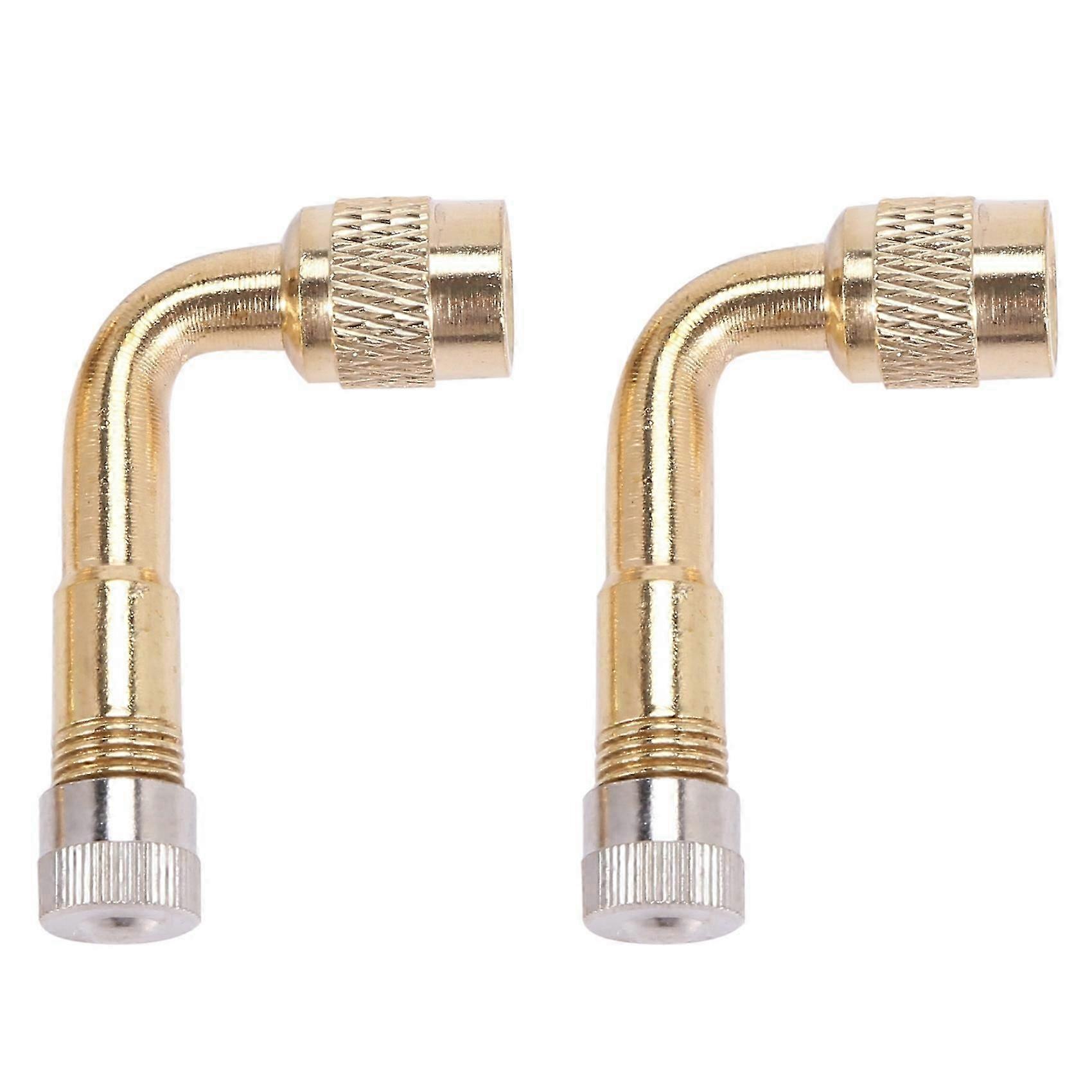 2pcs Valve Extension Valve Extension Adapter Tire 90 Degree Bent Metal Angle suitable for Bicycle Motorcycle Scooter