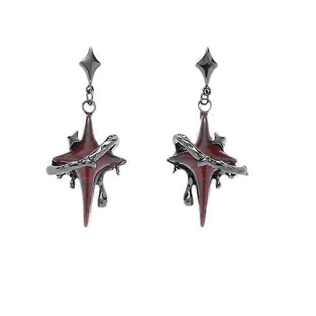 Quadrangle Premium Earrings Red