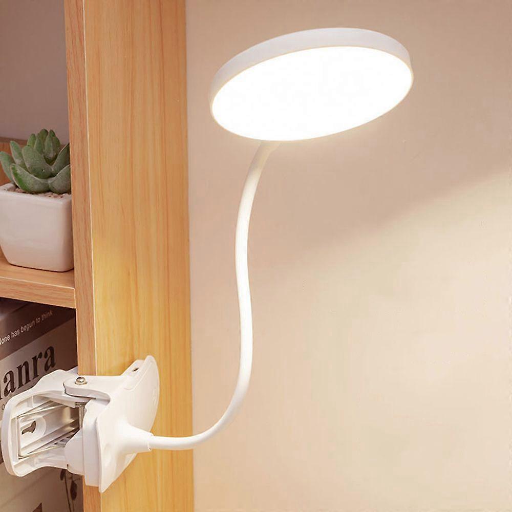 Clip On Lamp, Battery Operated Reading Light, Clip On Light for Bed, Battery Light with 3 Brightness Levels, USB Rechargeable
