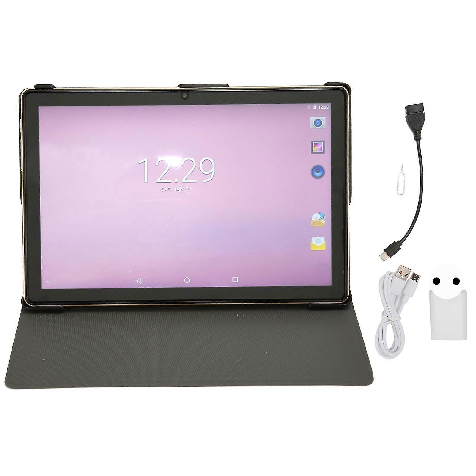 10.1in Android 12.0 Tablet 8GB RAM 256GB ROM 4G 5G 8 Core with Protective Case EU Plug