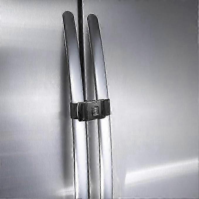 Fridge Freezer Refrigerator Cabinet Lock Latch, (2 Packs) Adjustable French Door Guard For Toddlers Children Kids Special Needs, No Drill No Screw No