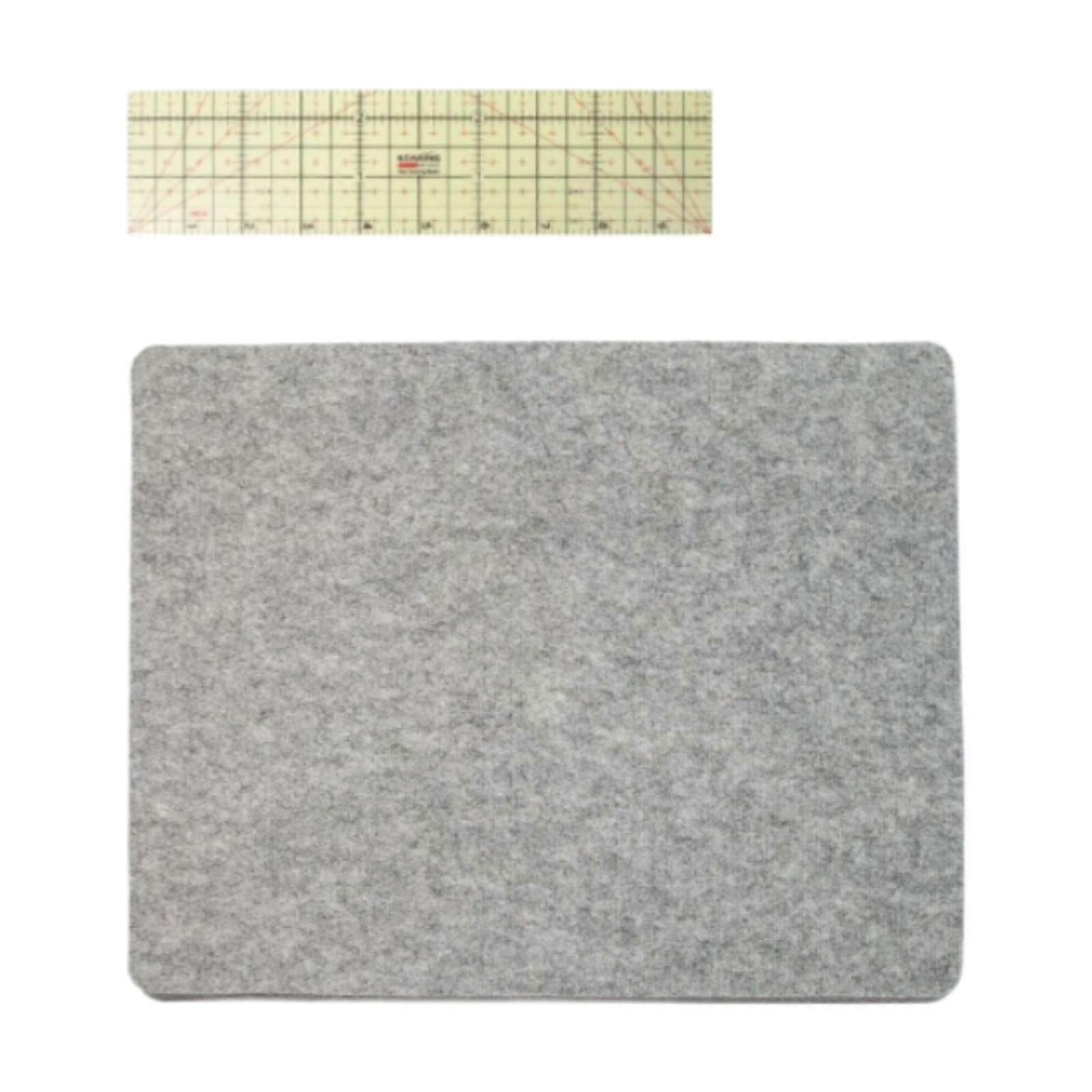 Portable Heat-Resistant Felt Ironing Mat for Quilting, Sewing & Craft Projects with Built-In Ruler