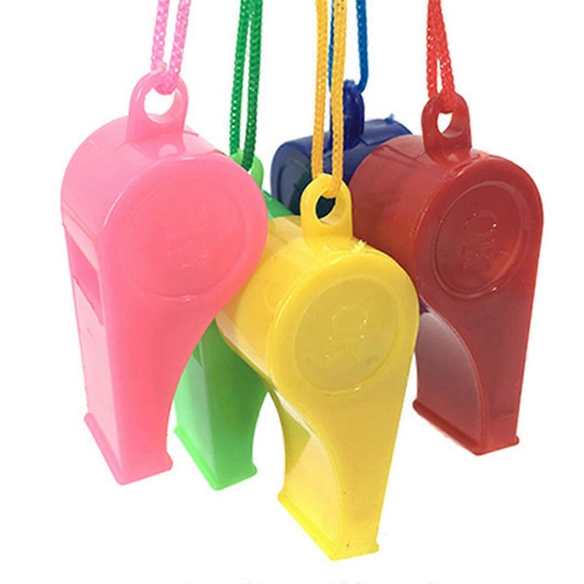 Plastic Whistle Colorful Cheer Referee Whistle with Lanyard (Random Color)