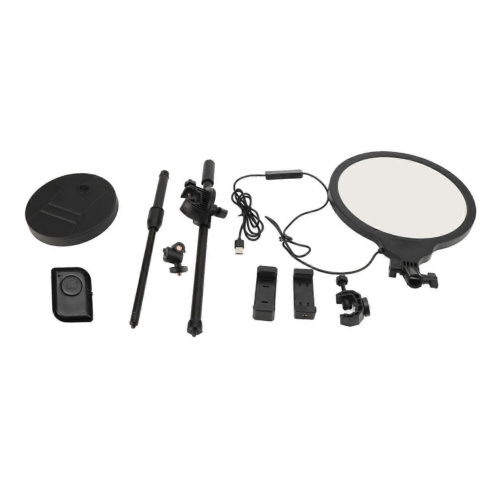 Circle Holder Versatile Adjustable Brightness 3 Color Temperature LED Selfie Light with Stand for Phone Tablet