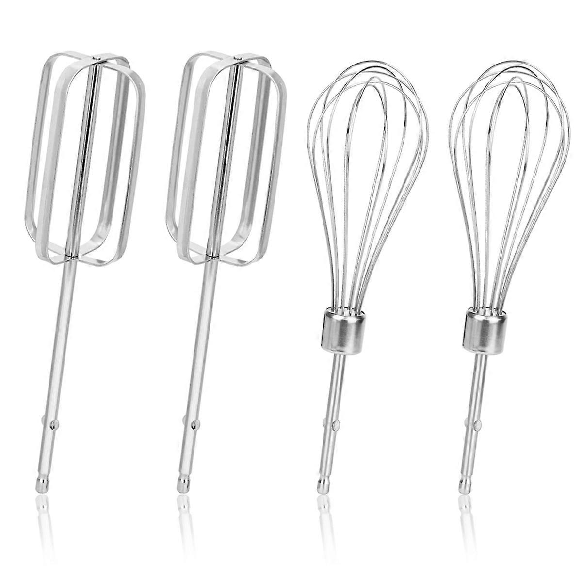 4pcs Hand Mixer Beaters Attachments Set, 2 Styles Stainless Steel Handheld Mixer for Hand Mixer 6268