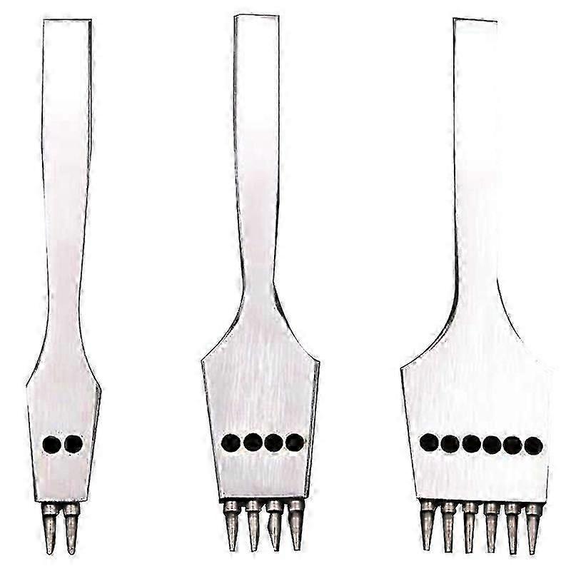3Pcs 4mm Leather Craft Round Hole Leather Puncher Detachable Seam Punching Chisel Tool/Set