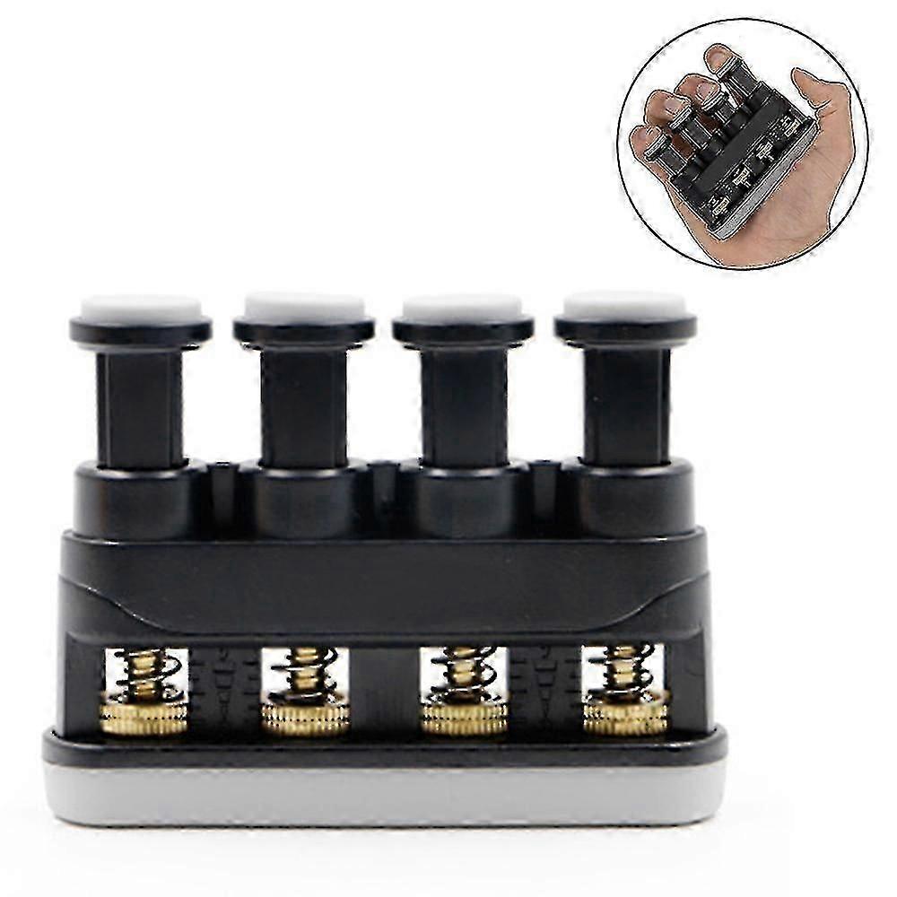 Finger Trainer 4 Adjustable Buttons Compatible With Guitar Players, Musicians, Athletes, Climbing Athletes And Physiotherapy Includes Example Exercis