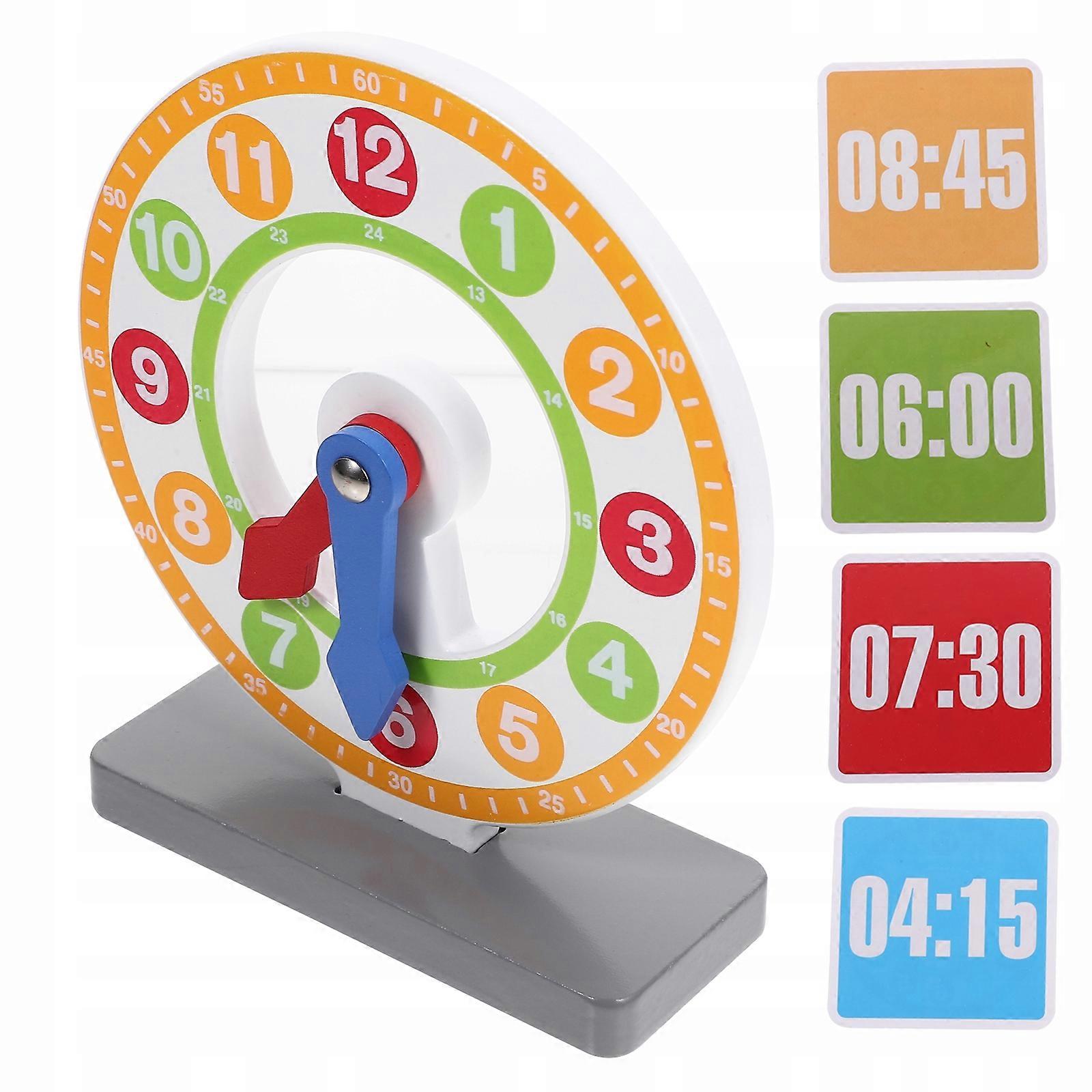 Wooden Teaching Clock Math Learning Teaching