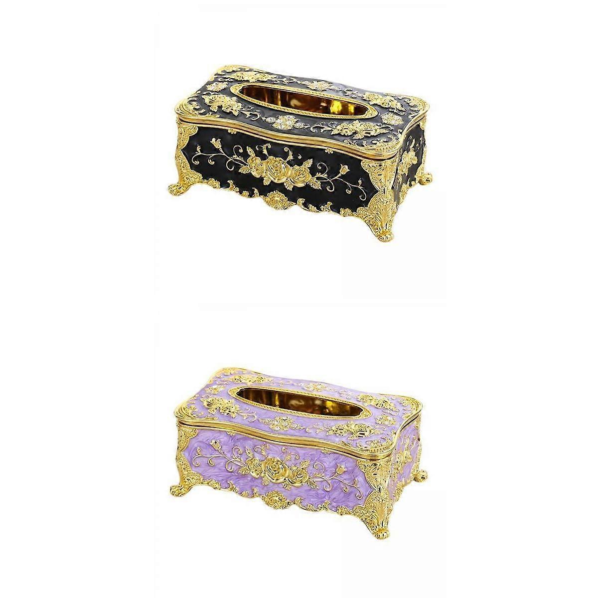 2Pcs Tissue Box Cover Rectangular Square Paper Case