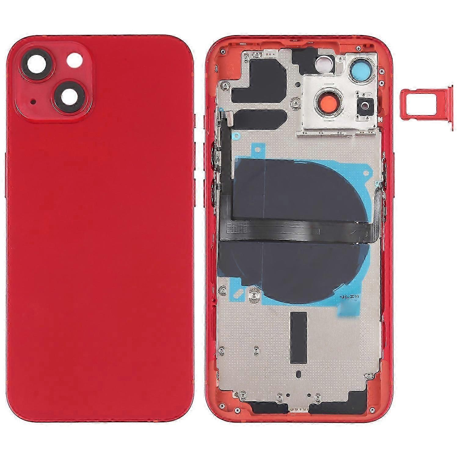 For Iphone 13 6.1 Inch Back Housing Cover Repair Kit (with Side Keys+card Tray+power+volume Flex Cab